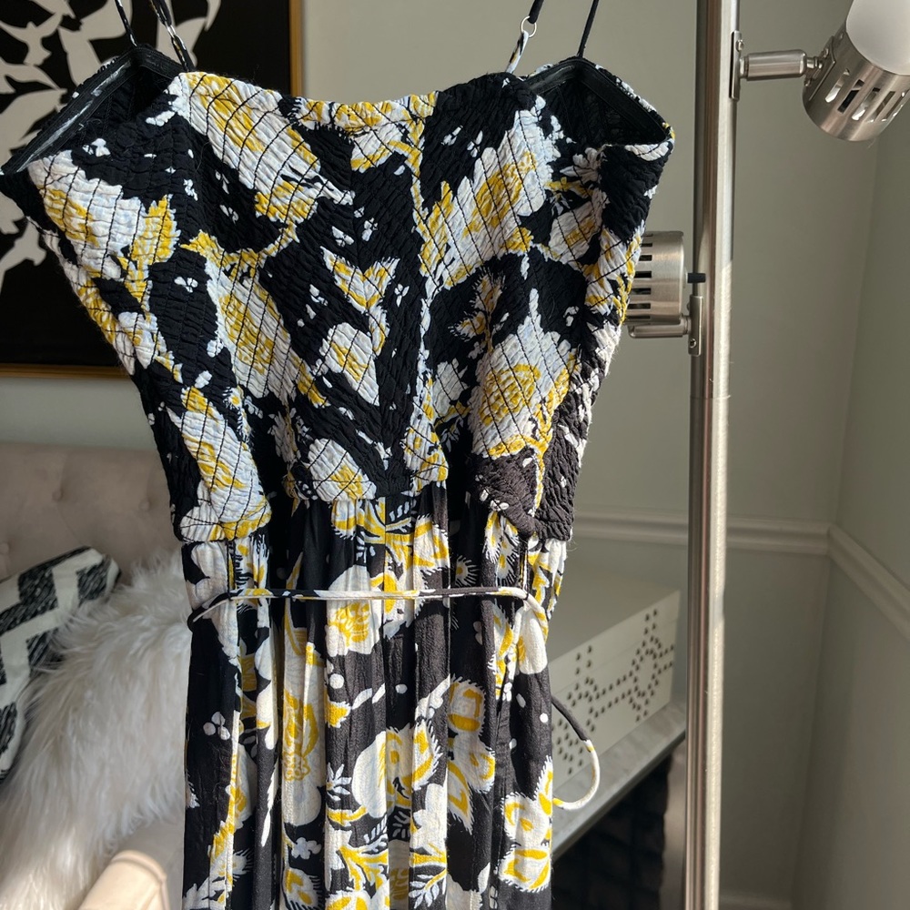 Little of Your Love Wideleg Flowy Jumpsuit in Moonless Combo Free People - Picture 11 of 14